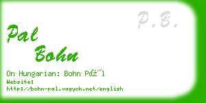 pal bohn business card